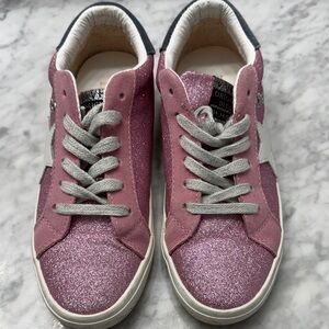 Vintage Havana Pink Glitter Kids Sneakers